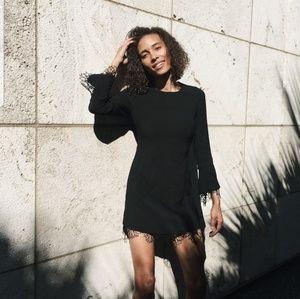 🔥🔥A.L.C. Jamie Lace-trimmed Crepe Mini Dress